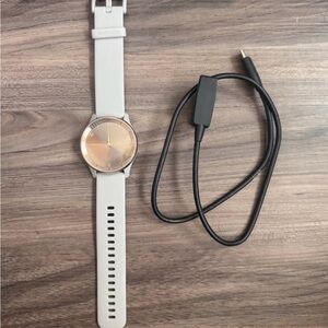 Garmin Gray and Gold Smartwatch with Charger